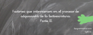 Factores que intervienen en el proceso de adquisición de la lectoescritura. Parte III.